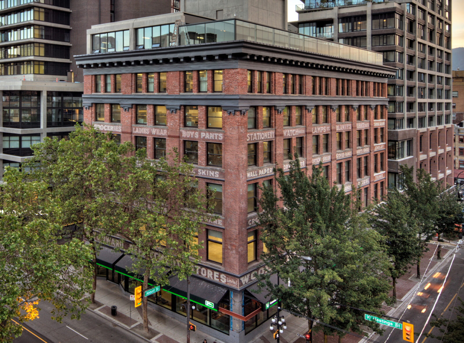 Retail spaces for lease at Woodward's Building, Gastown, Vancouver BC